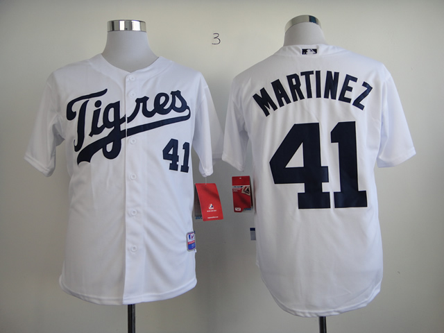Men Detroit Tigers #41 Martinez White MLB Jerseys1